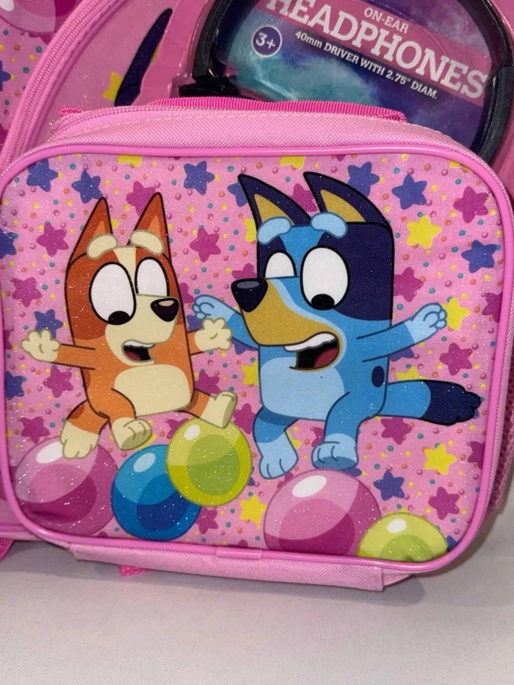 Bluey and Bingo Glitter 5-Piece School Backpack & Lunch Box Set